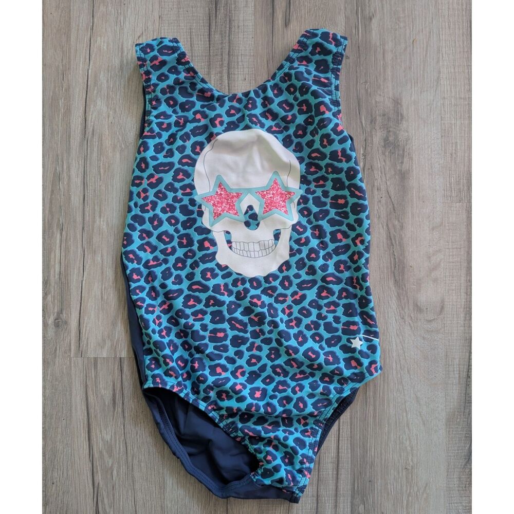 Destira "Glam to the Bone" Gymnastics Leotard Skull Sunglasses, Medium (V8)